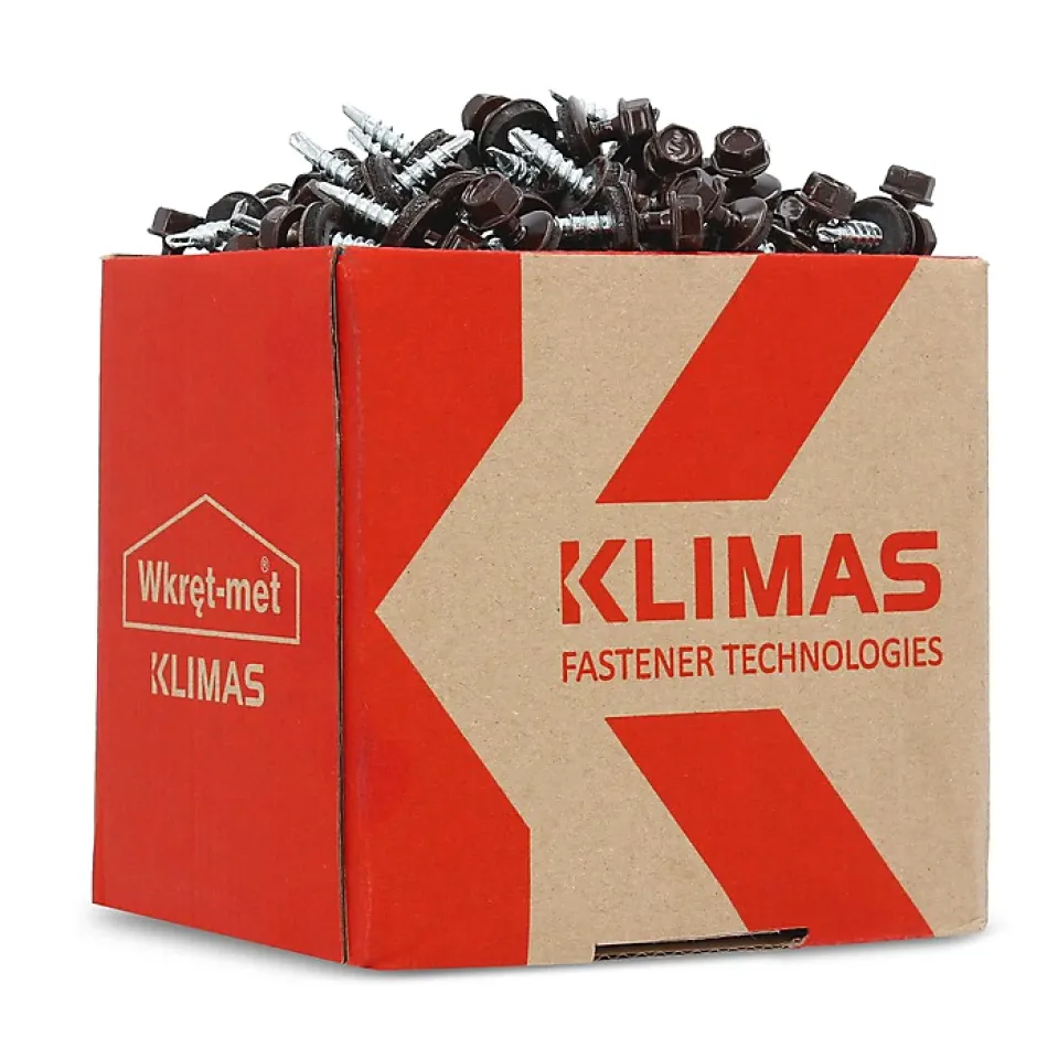 Vis de toiture WFD pour tôle trapézoïdale sur bois RAL 8017 Brun chocolat 4,8x25 mm 250 pièces^Klimas Clearance