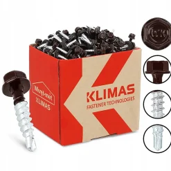 Vis de toiture WFD pour tôle trapézoïdale sur bois RAL 8017 Brun chocolat 4,8x25 mm 250 pièces^Klimas Clearance