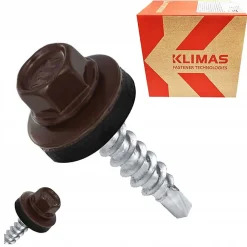 Vis de toiture WFD pour tôle trapézoïdale sur bois RAL 8017 Brun chocolat 4,8x25 mm 250 pièces^Klimas Clearance