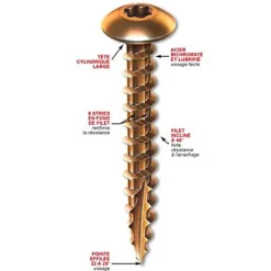 Vis penture étoile acier noir Ø 6 x 30 mm-ROCKET Hot