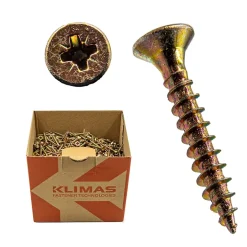 Vis pour aggloméré KMH tête fraisée PZ zingué jaune 3 x 25 mm 1000 pièces-Klimas Sale