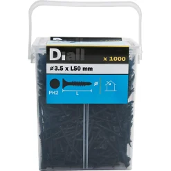 Vis pour plaque de plâtre (universelle), noir mat, 3,5x50 mm - 1000 pièces-Diall Online