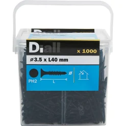 Vis pour plaque de plâtre (universelle), noir mat, 3,5x40 mm - 1000 pièces-Diall Best