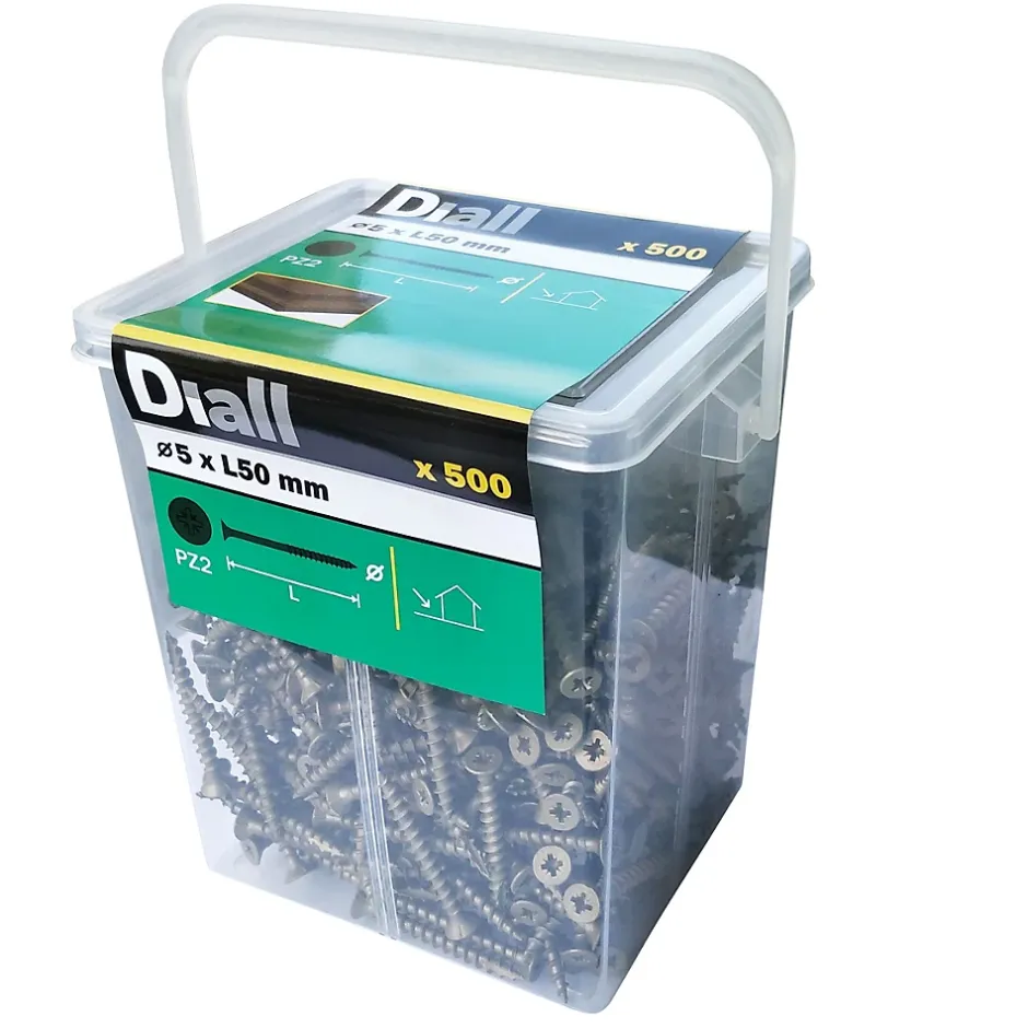 Vis pour terrasse Pozidriv acier 5 x 50 mm , 500 pièces-Diall New