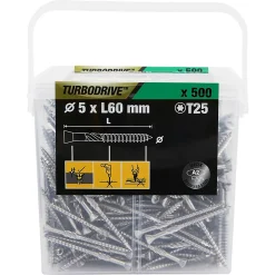 Vis pour terrasse Torx acier inoxydable A2 5 x 60 mm , 500 pièces^TurboDrive New