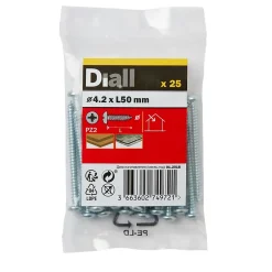 Vis zinguée autoperceuses à tête cylindrique, 4,2x50 mm - 25 pièces^Diall