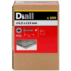 Vis zinguée autoperceuses à tête à collerette, 4,2x13 mm - 200 pièces^Diall