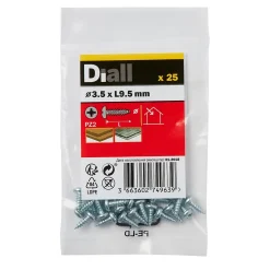 Vis zinguée autoperceuses à tête pozidriv 3,5x9,5 mm, 25 pièces^Diall Clearance