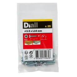 Vis zinguée autoperceuses à tête pozidriv 3,5x16 mm, 25 pièces-Diall Hot