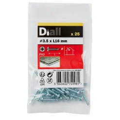 Vis zinguée autoperceuses à tête Philips 3,5x16 mm, 25 pièces^Diall Outlet