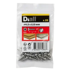 Vis zinguée autoperceuses à tête cylindrique acier inoxydable A2, 4,2x13 mm - 25 pièces^Diall Sale