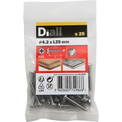 Vis zinguée autoperceuses à tête cylindrique acier inoxydable A2, 4,2x25 mm - 25 pièces^Diall Outlet