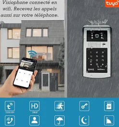 Visiophone antivandale connectée wifi avec digicode et badges-Automatisme Passion Clearance