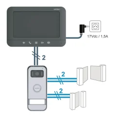 Visiophone couleur - 2 fils - double commande - Prima - - 112300-Avidsen Sale