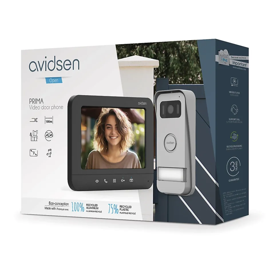 Visiophone couleur - 2 fils - double commande - Prima - - 112300-Avidsen Sale