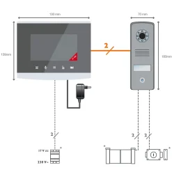 Visiophone filaire écran 4'' et touches tactiles platine de rue 70 mm - Compact - - 720315^Extel Hot