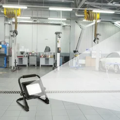 WAINGRO 50W : Projecteur de travail LED SMD 50W avec support de terre et câble 3m-Velamp Hot