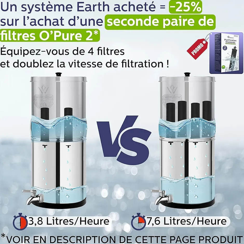 (r) Earth 8.5L Édition Essentielle - système de filtration par gravité pour eau potable^Weeplow Hot