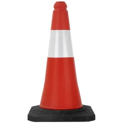 2x Cône de signalisation routière rouge/blanc en PVC 51cm bandes réfléchissantes^ECD Germany Clearance