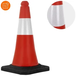 2x Cône de signalisation routière rouge/blanc en PVC 51cm bandes réfléchissantes^ECD Germany Clearance