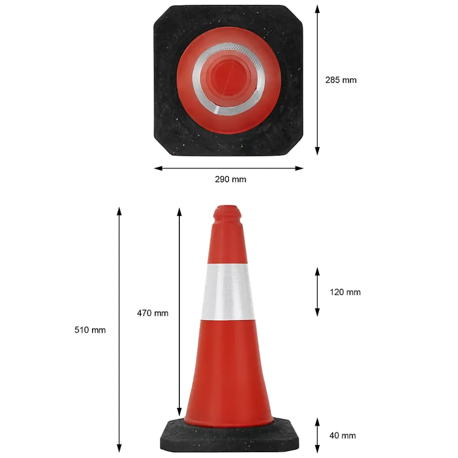 6x Cône de signalisation routière rouge/blanc en PVC 51cm bandes réfléchissantes-ECD Germany New