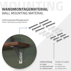 4x Equerres Etagere mural support d'angle en aluminium argent-Ml-Design Outlet