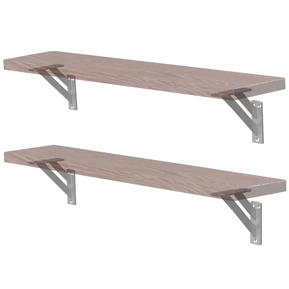 4x Equerres Etagere mural support d'angle en aluminium argent-Ml-Design Outlet