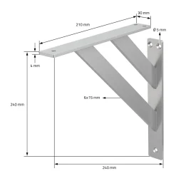 2x Equerres Etagere mural support d'angle en aluminium argent-Ml-Design Outlet