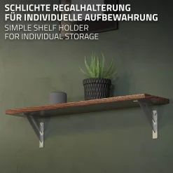 4x Equerres Etagere mural support d'angle en aluminium argent^Ml-Design Best