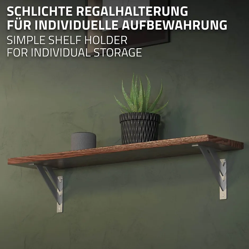 4x Equerres Etagere mural support d'angle en aluminium argent^Ml-Design Best