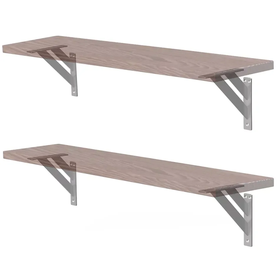 4x Equerres Etagere mural support d'angle en aluminium argent^Ml-Design Best