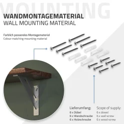 4x Equerres Etagere mural support d'angle en aluminium argent^Ml-Design Best