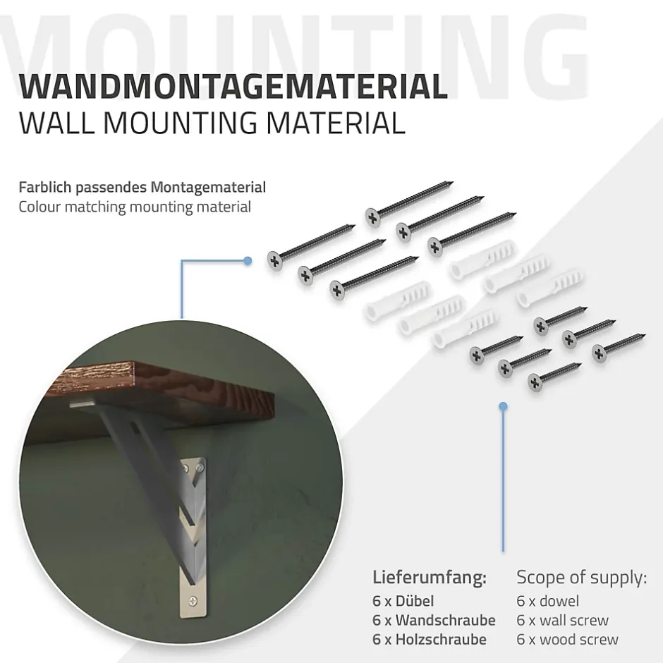 4x Equerres Etagere mural support d'angle en aluminium argent^Ml-Design Best