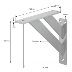4x Equerres Etagere mural support d'angle en aluminium argent^Ml-Design Best