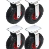 300x4 260mm pneumatique 10 pouces roulettes en acier centre fixe gonflé (Lot de 4)^Parnells