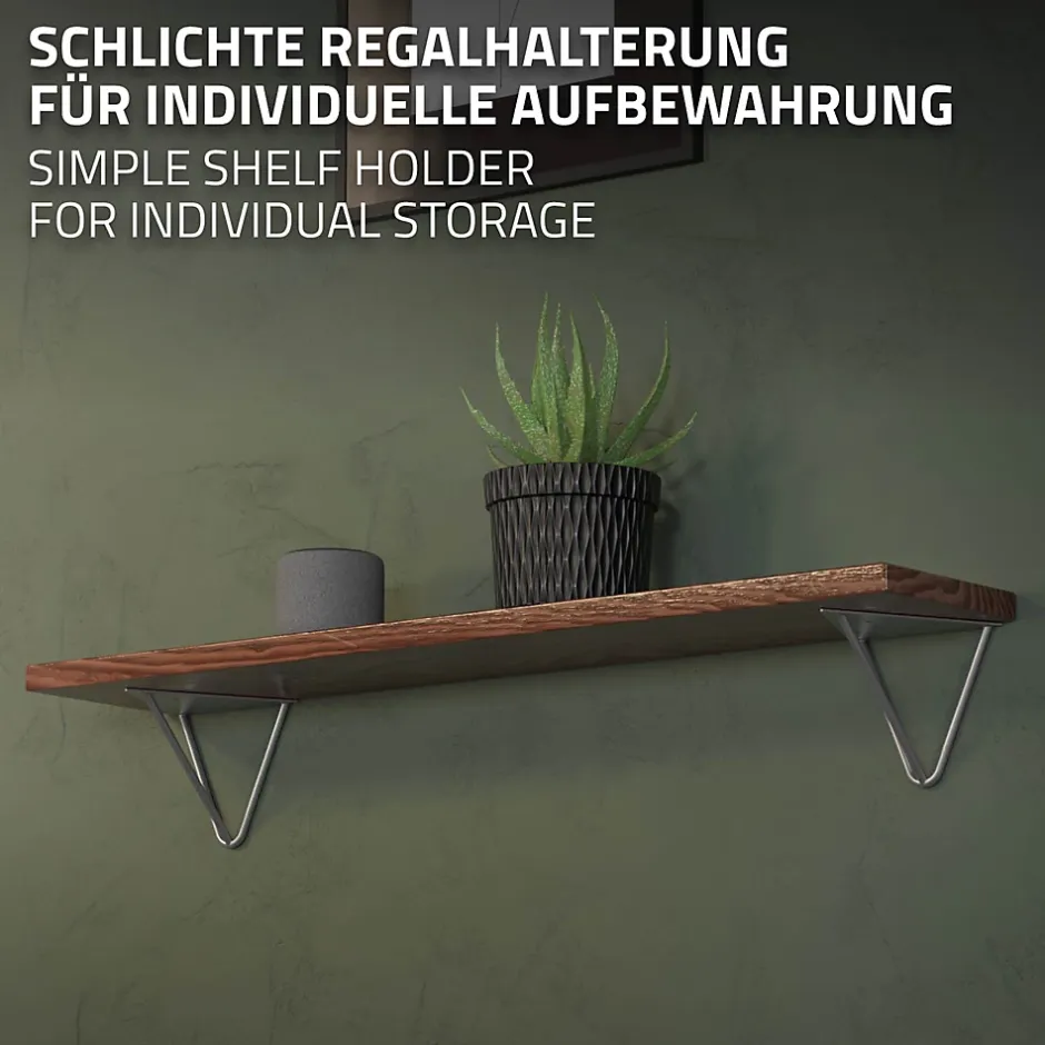 4x Support Etagere d'angle triangle en métal gris avec vis 160 mm-Ml-Design Discount