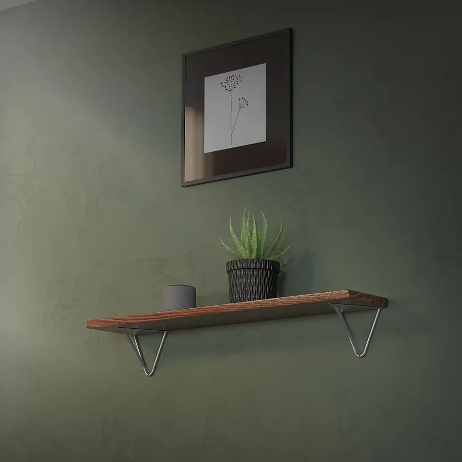 4x Support Etagere d'angle triangle en métal gris avec vis 160 mm-Ml-Design Discount