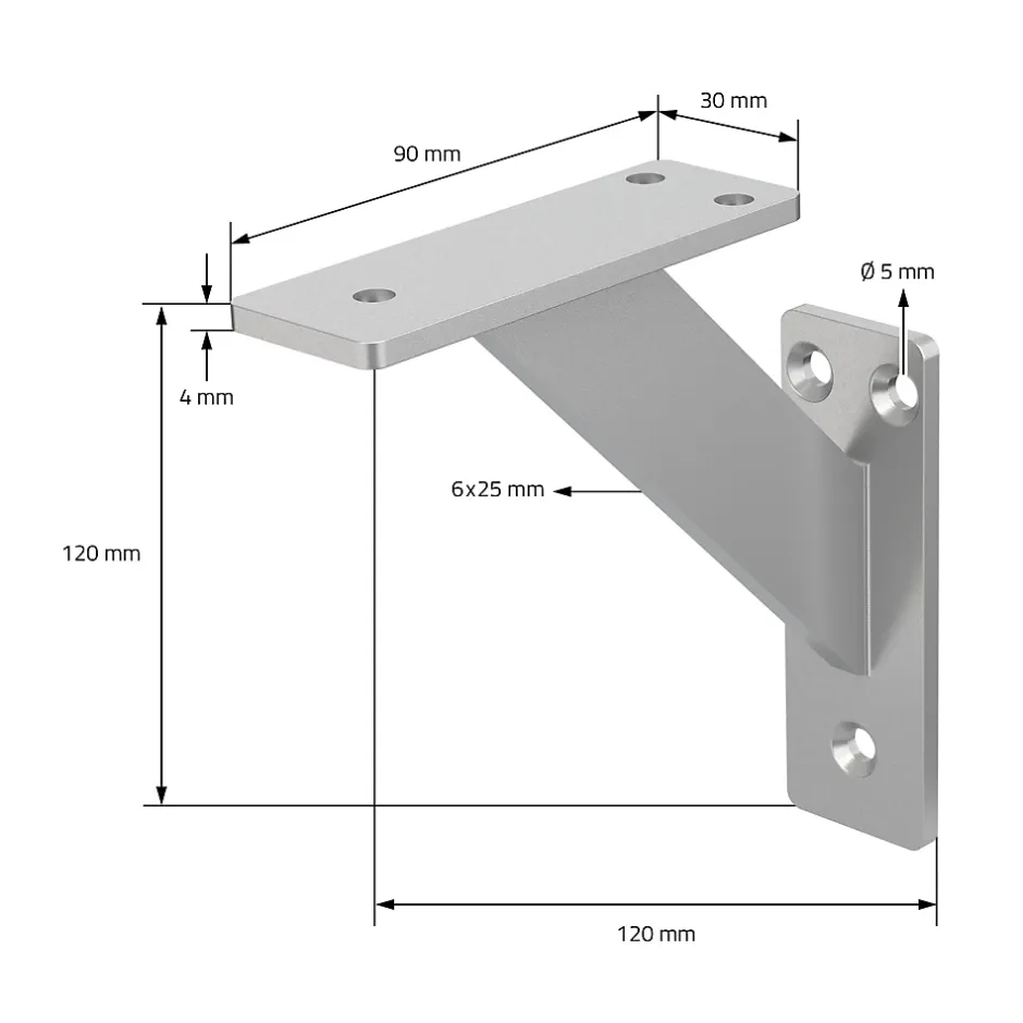 4x Support Etagere murale fixation flottante aluminium argent^Ml-Design Best