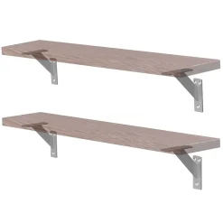 4x Support Etagere murale fixation flottante aluminium argent^Ml-Design Best