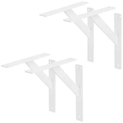 4x Support Etagere murale fixation flottante aluminium blanc^Ml-Design Discount