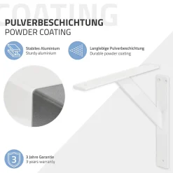 4x Support Etagere murale fixation flottante aluminium blanc^Ml-Design Discount