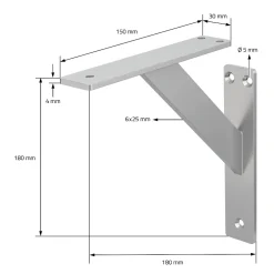 4x Support Etagere murale fixation flottante aluminium argent^Ml-Design Outlet