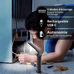 - Baladeuse LED pliable, Rechargeable USB, 200 lumens - BL200RUSB-Xanlite Outlet