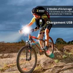 - Lampe frontale LED 2 en 1 pour vélo rechargeable USB, 170 Lumens - FR200VEL^Xanlite Outlet
