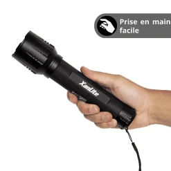 - Lampe Torche LED Métallique, x3 Modes d'Eclairage, 1500 Lumens, Piles Incluses - TO1500L-Xanlite New