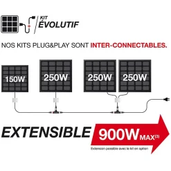 - Panneau solaire Kit Advanced 500W, IP67, Onduleur WIFI, Câble 3m - ENKADVANC500W^Xanlite Best